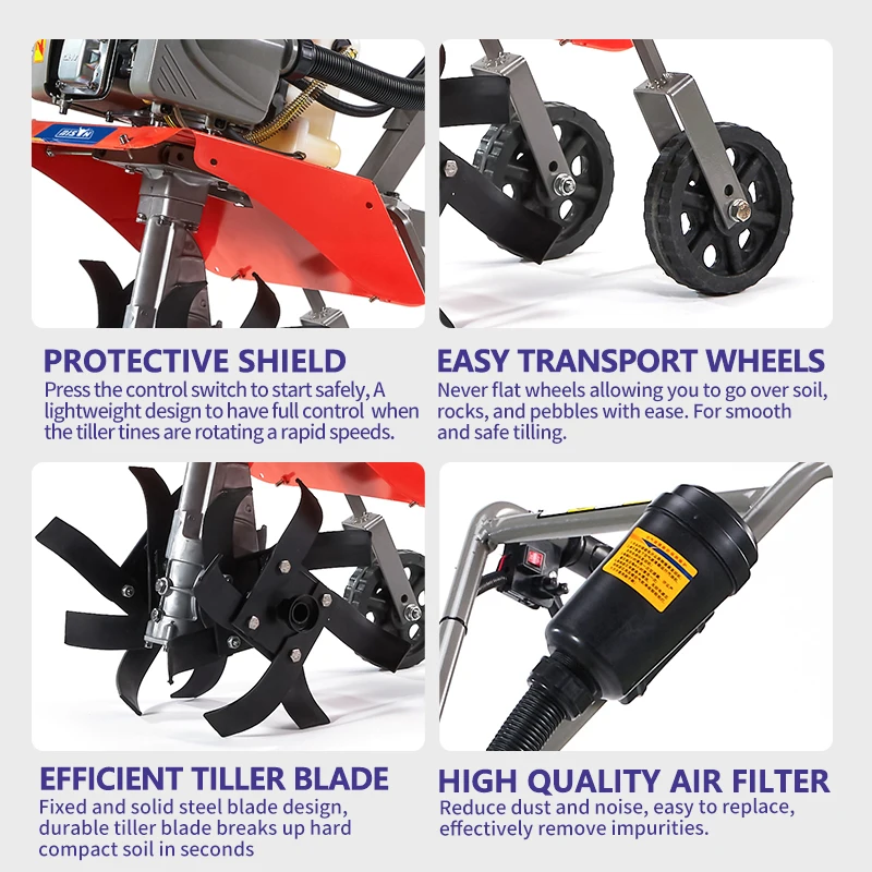 Mini Land Cultivation Machine Farming Agricultural Diesel Roto Rotor Hand Mini Small Tractor Cultivator Tiller