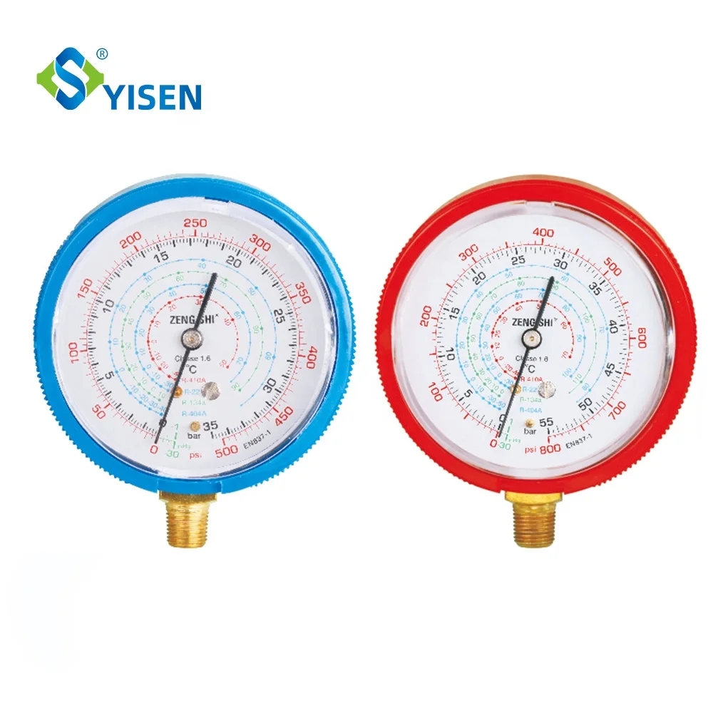 High quality 70mm iron case high low refrigerant pressure gauge