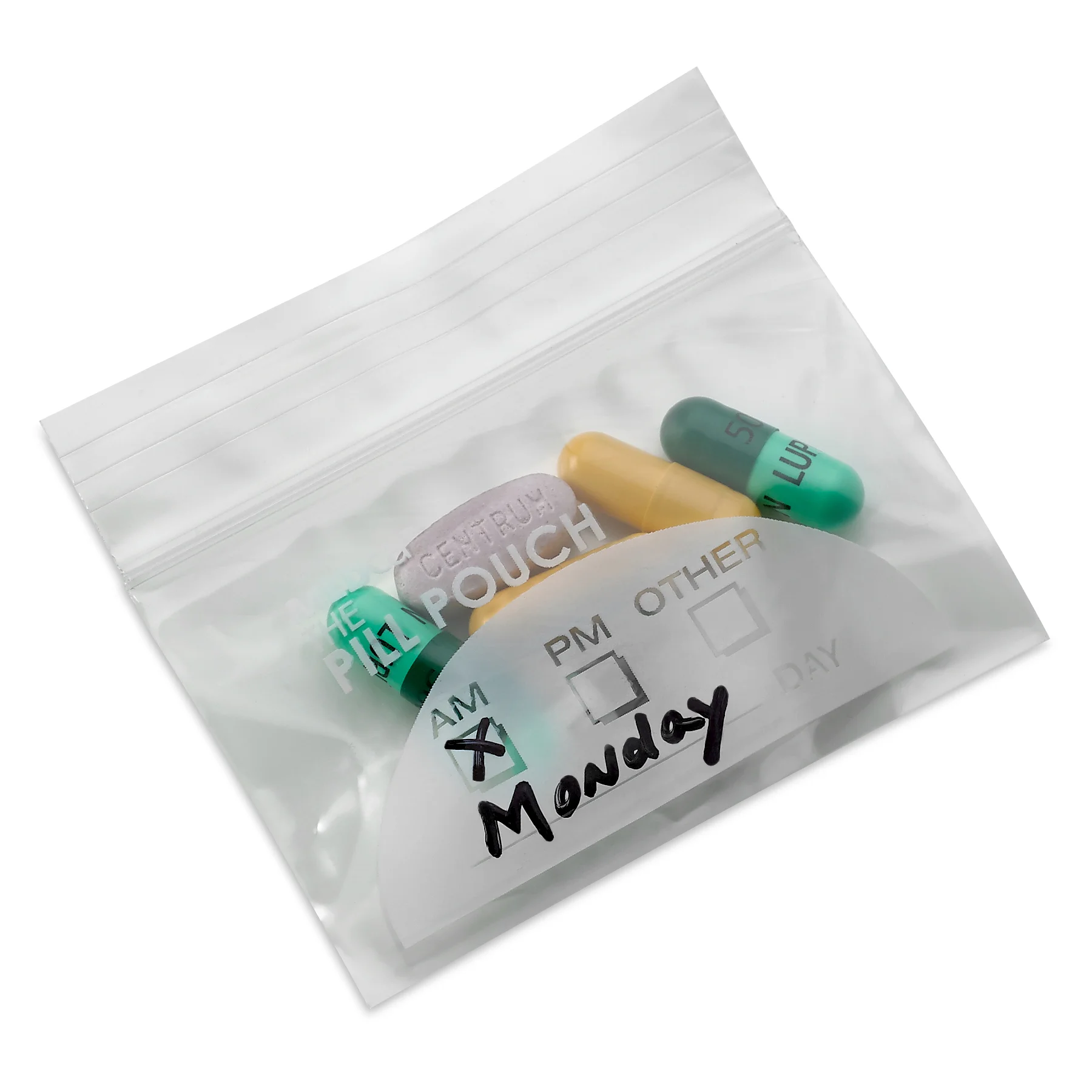 Logo Printed Zipper Pharmacy Bag Biodegradable Plastic Zipper Pill Pouch Bags for medicine/pills/ drugs