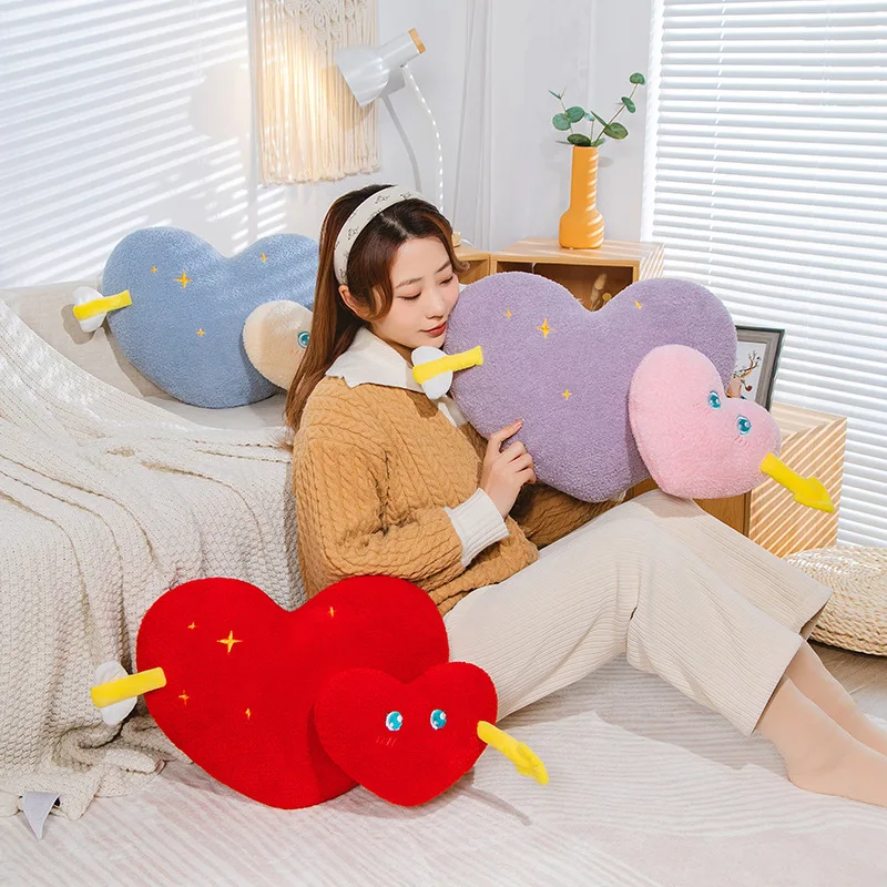 Wholesale Bedtime Toys Hearts Cute 2023 Kawaii Heart Stuffed Toy 60*37cm Valentine Gift Love Heart Pillow