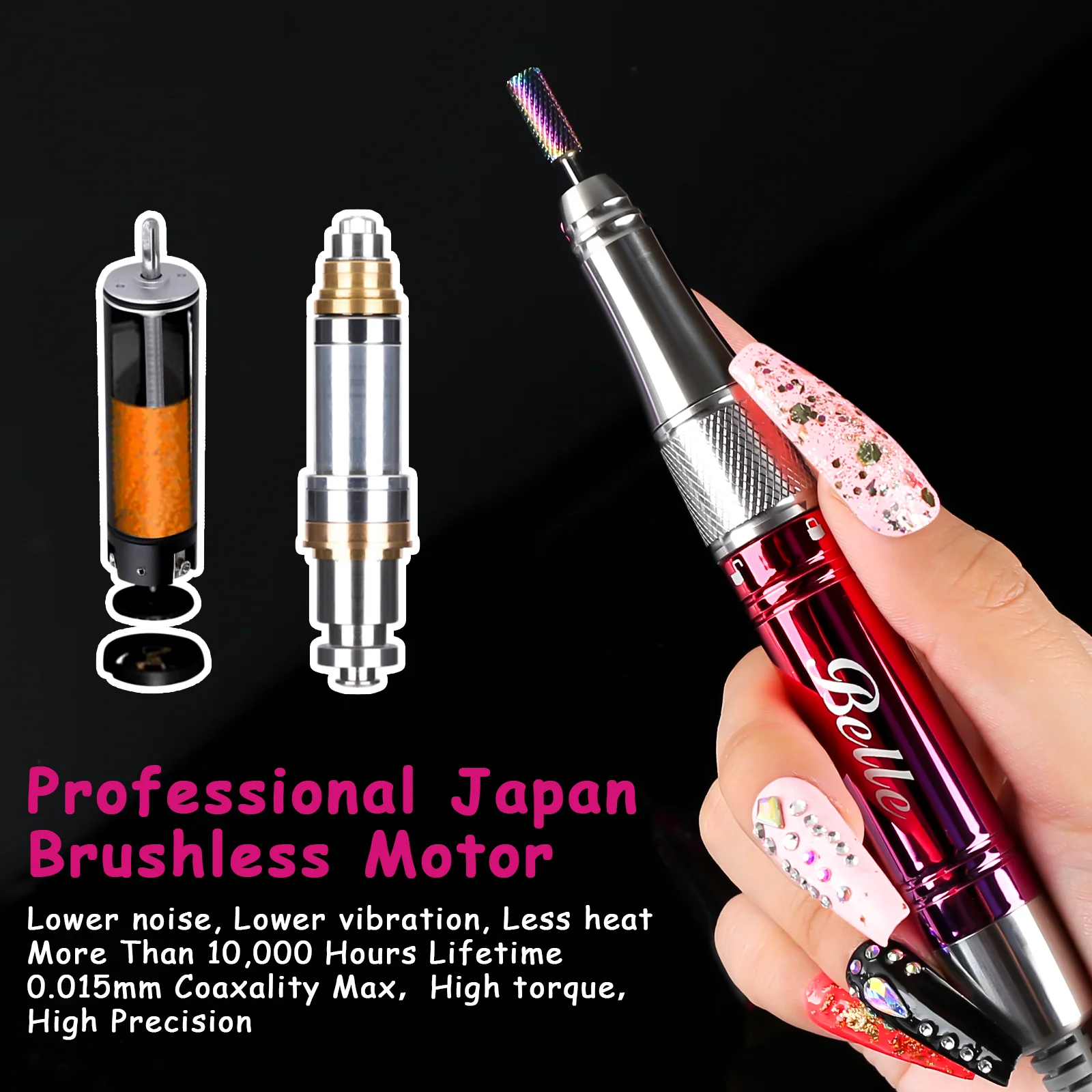 2020 New Design Rechargeable Nail Drill 35000 rpm Professional Electric Nail Art Machine