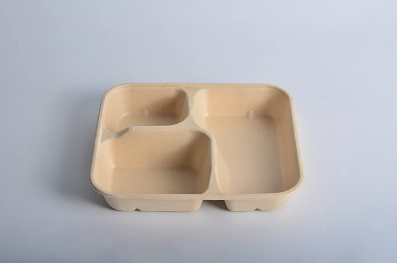 100% Biodegradable Disposable Sugarcane 3 Compartment Meal