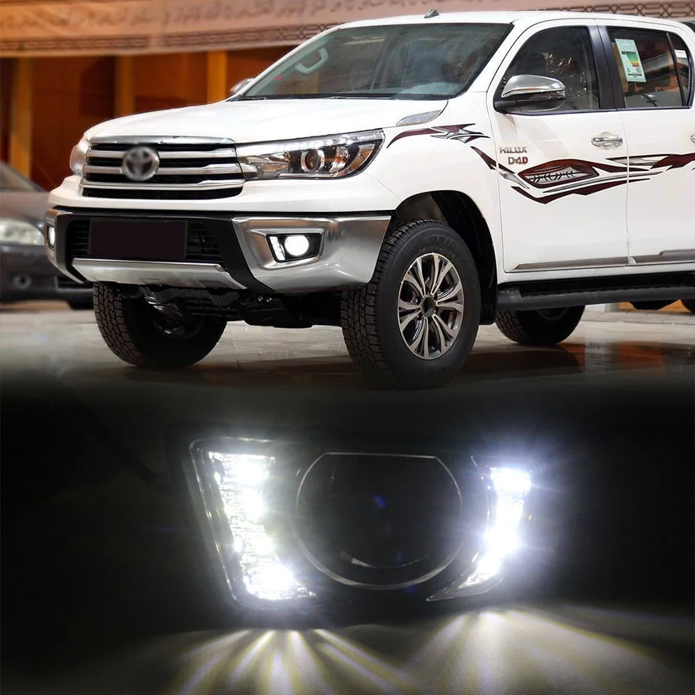 fog lights driving lamp LED drl Daytime Running Light for toyota hilux vigo revo 2015 2016