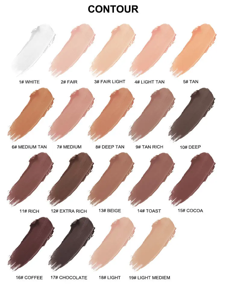 Two End Double Size 2 in 1 Organic Natural Matte and Shimmer DIY Colors Blush Stick Contour and Highlighter Pen Face Makeup