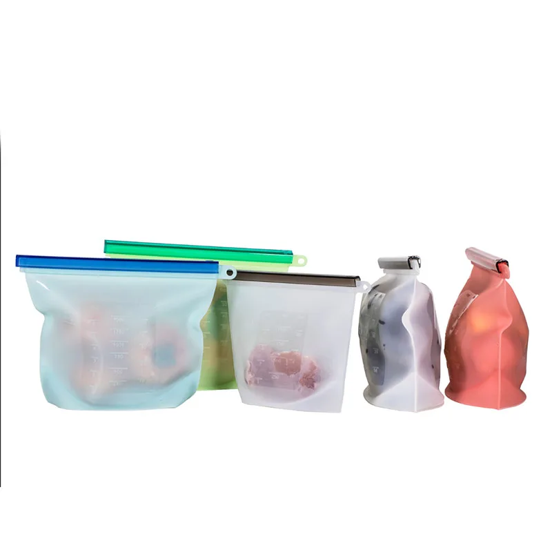 Eco-Friendly Ziplock Seal Silicone Food Bag Food Vacuum Bag