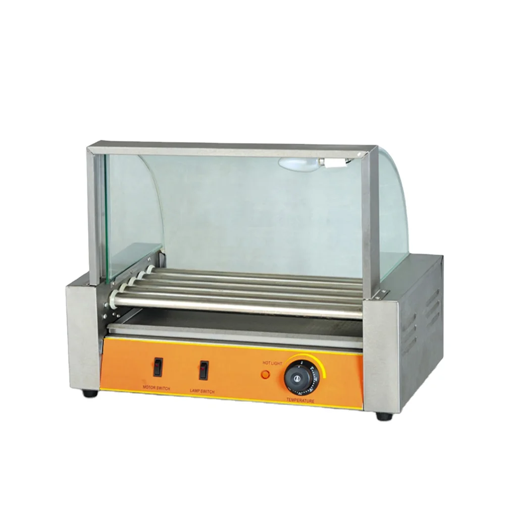 Hot dog machine hot dog warmer with stainless steel hot dog steamer with Transparent glass cover, dust proof, healthy