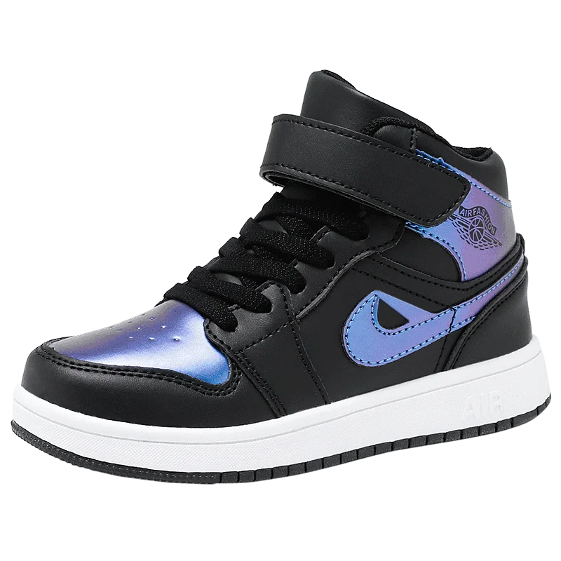 
2021 New Arrival Mix Colorful Kids Skateboard Street Shoes Fashion AJ Shoes For Boy Girl School Shoes Buckle Straps Ankle Boots 