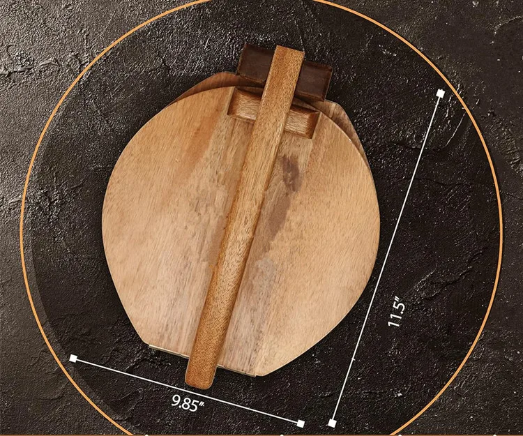 Homemade Mexican Tortillera Dumpling Wrapper Presser Food Grade Dough Cutter Large Round Acacia Wooden Tortilla Press