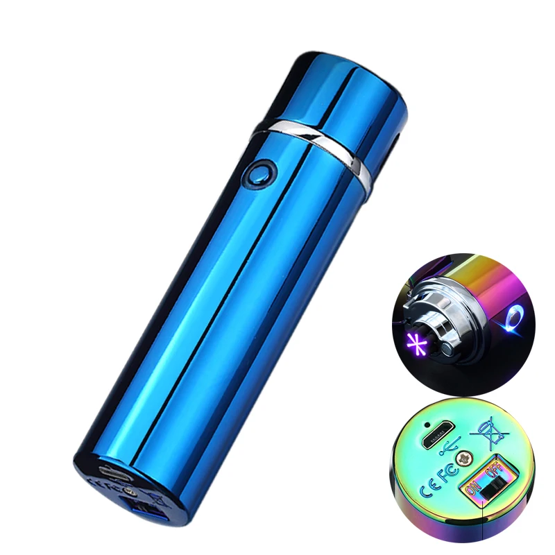 FR-P02 Metal Flameless Rechargeable 3 Arc USB Lighter Electric Pulse Arc 550mAh Big POWER Tobacco Cigar Lighter Business Gift