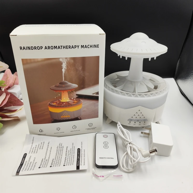 UFO Water Drop Ultrasonic Aroma Diffuser Best Sellers 350Ml Raindrop Aromatherapy Humidifier Diffuser With Remote