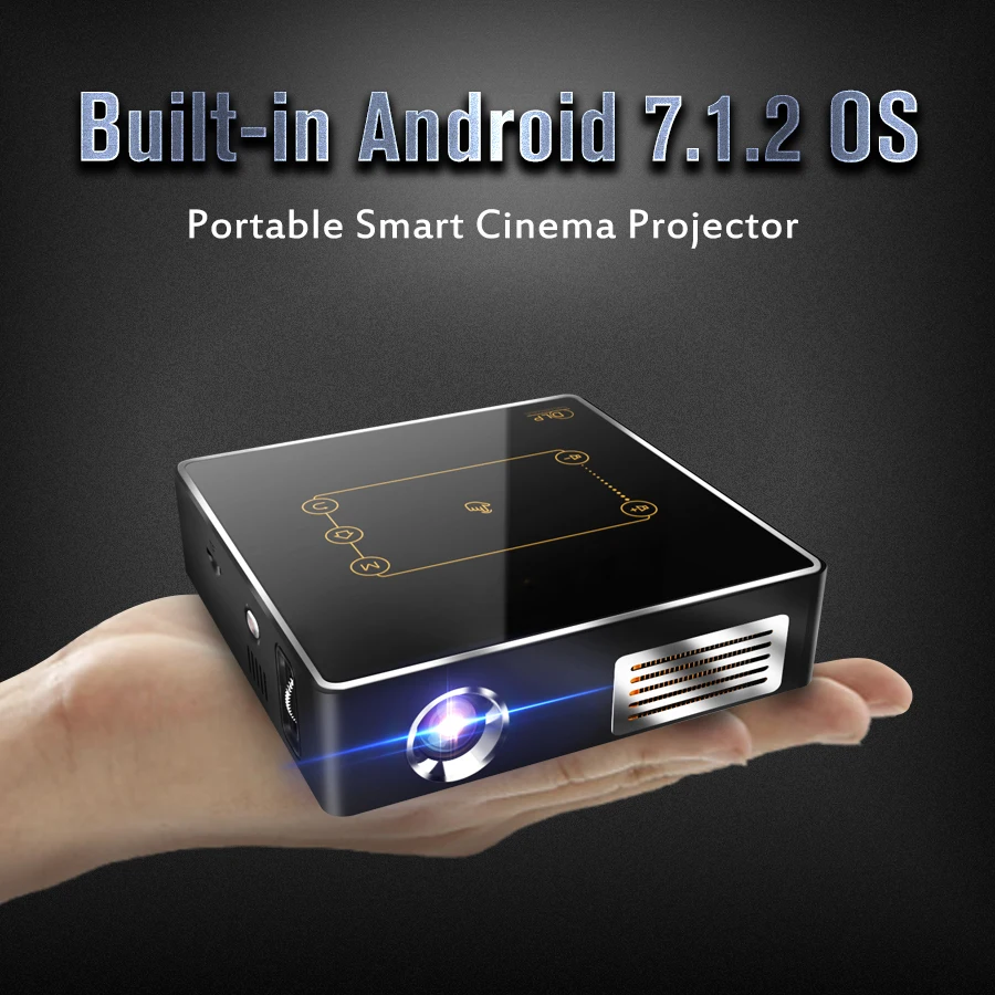 C9 Plus портативный мини смарт-проектор 4K Android 7 1 WiFi DLP поддержка 1080p с батареей 150 Ansi-люмен