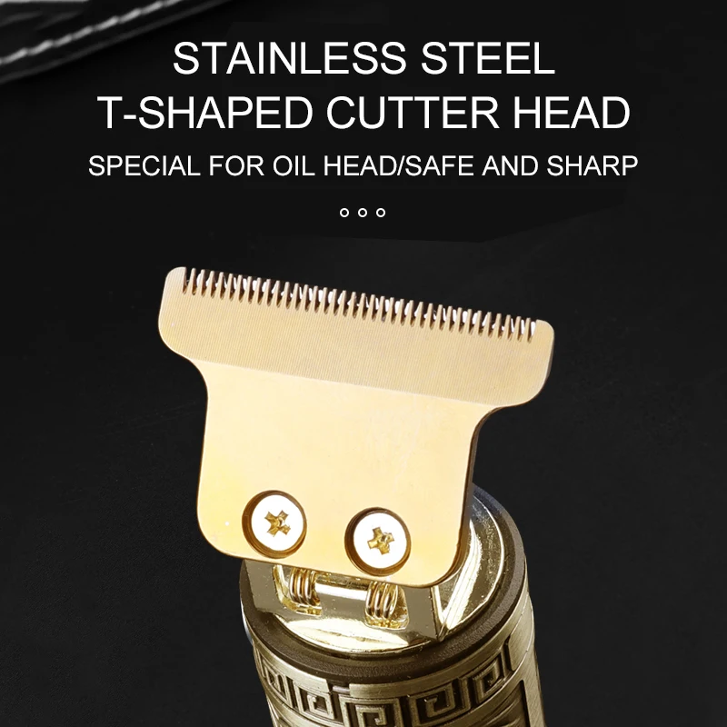 Professional LCD Hair Clipper For Men Rechargeable Hair Trimmer Machine OEM Power Time Charging  Electric Clipper vintage t9