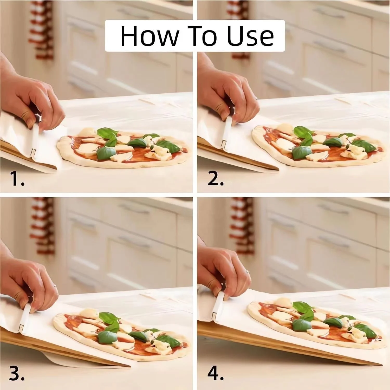 Home and Kitchen 2024 New Arrivals Sliding Pizza Shovel Non-stick Pizza Peel