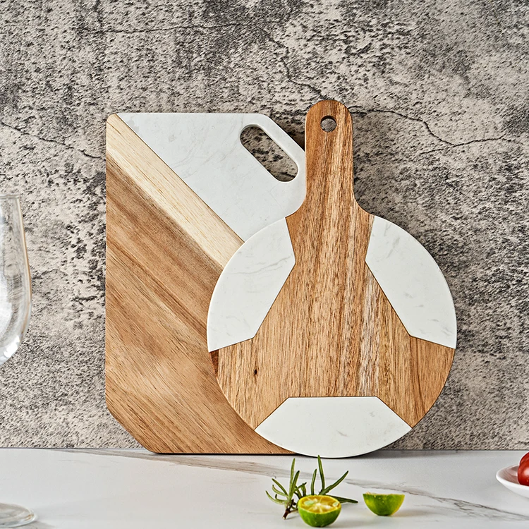 High Quality Acacia Wood Bread Cutting Board Marble Acacia Wood Cheese Cutting Board