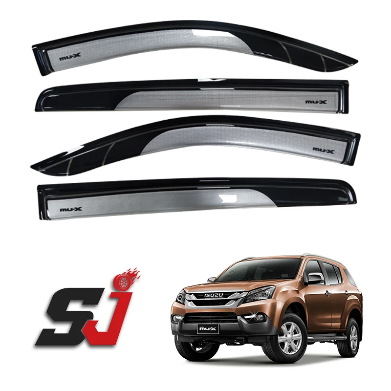 High Quality Custom Black White Two Tone Car Window Sun Visor Rain Guard Car Door Visor for Isuzu Mux 2014-2021