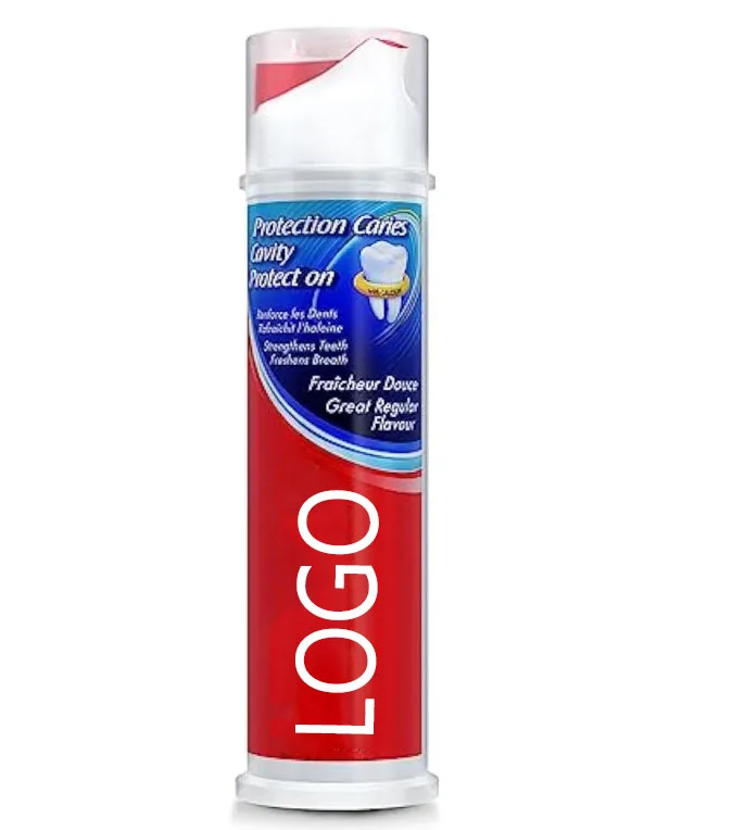 Customised Your Logo Personal Care Airless Pump Toothpaste Tube Bottle Oem Mint Flavor Toothpaste
