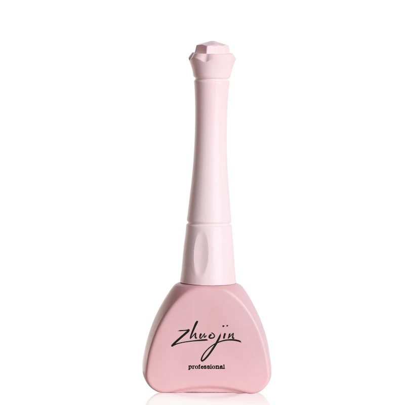 12ml Cute Cosmetics Containers Eyelash Extension Pink Heart Shape Long Plastic Cap Glass Nail Polish Oil Bottle