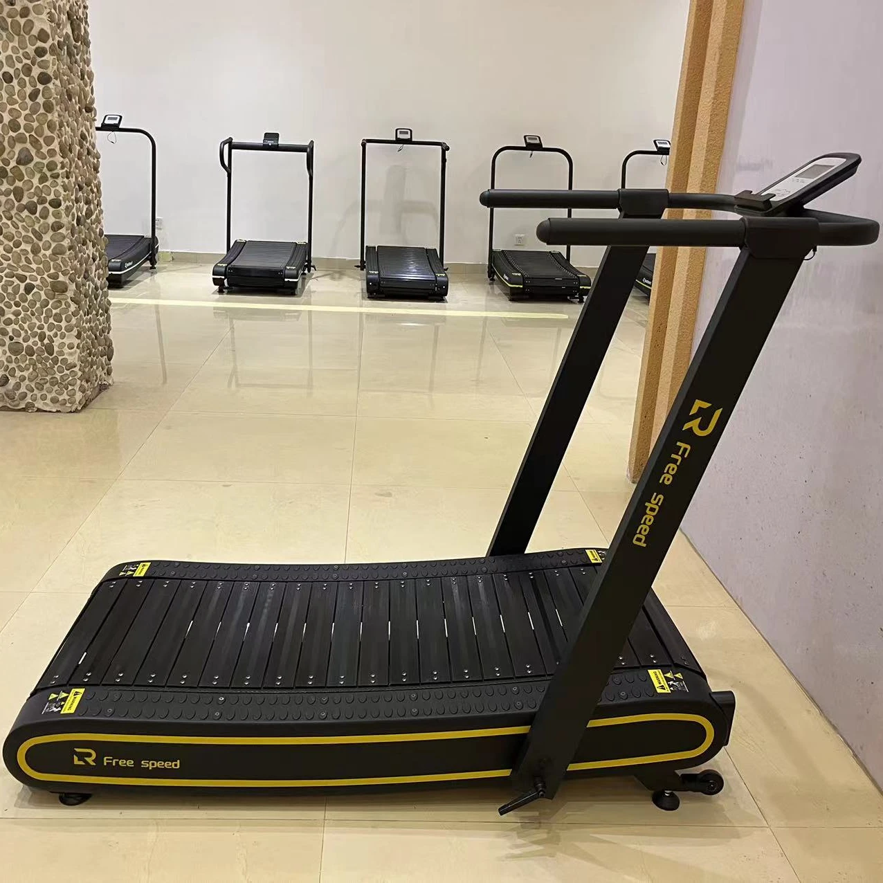 slat treadmill without motor free speed home gym fitness running treadmill machine