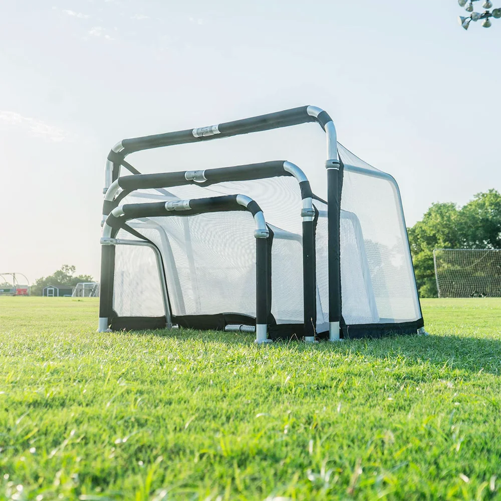 Highly durable and portable mini foldable soccer goal which can be easily lifted and carried by one person