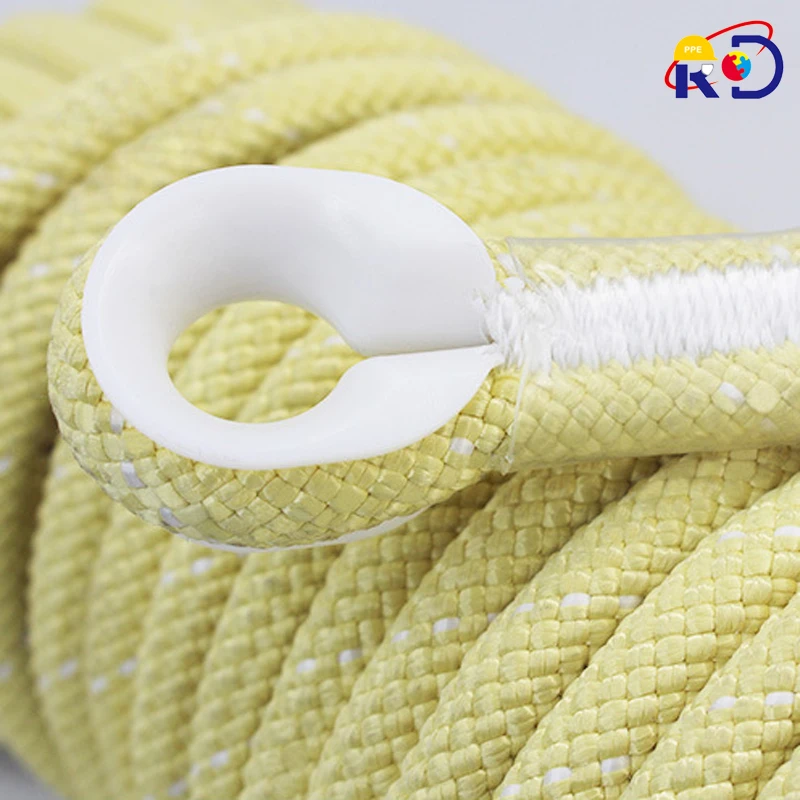 outdoor climbing rescue wear resistant and high temperature resistant aramid flame retardant core safety rope