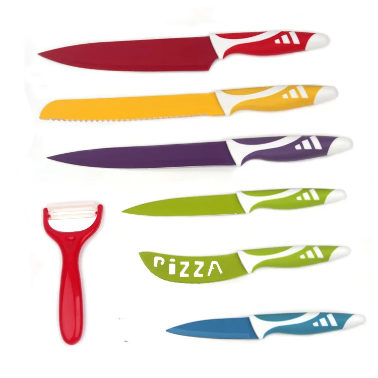 Basics kitchen 7-Piece non stick painting stainless steel kitchen  knife set