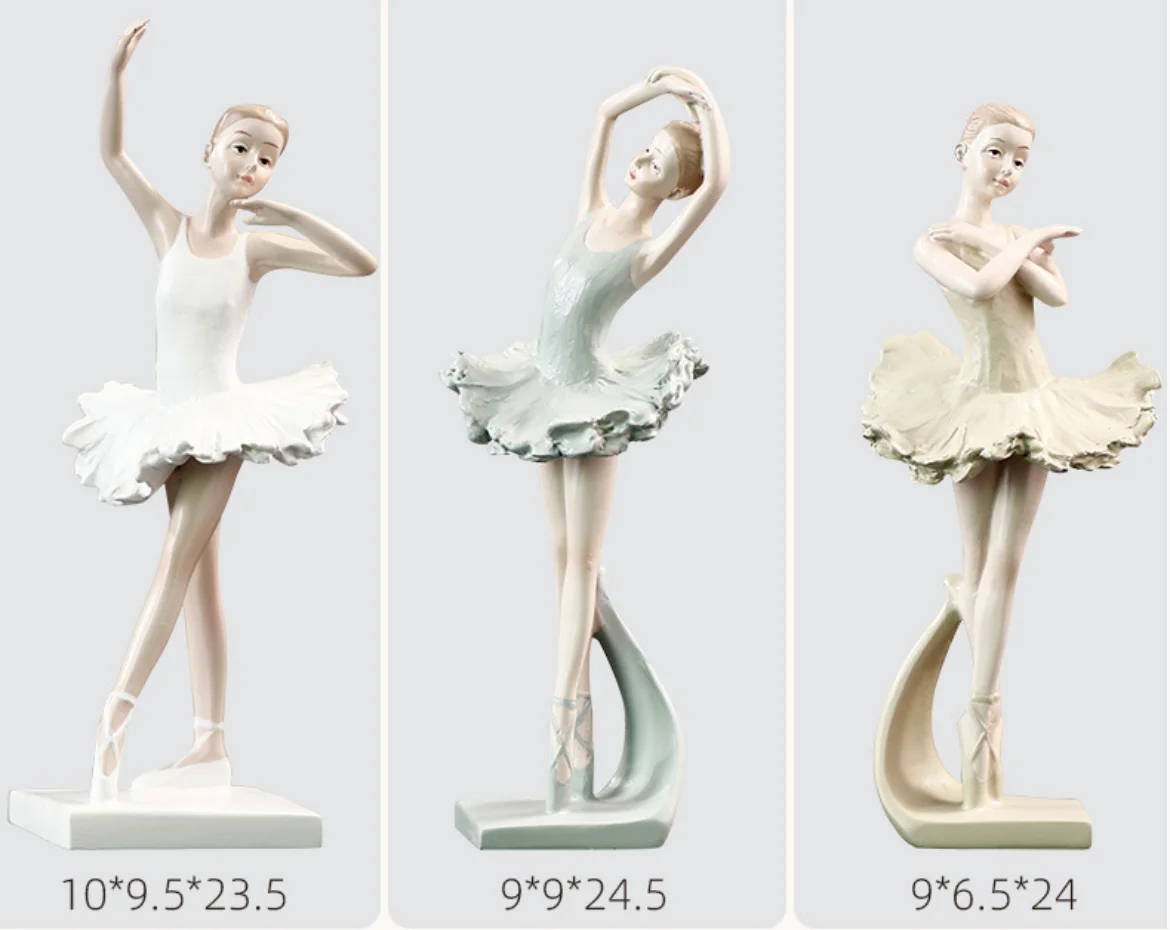 Home figurine interior decoration accessories sculpture ballet girl resin modern room decoration