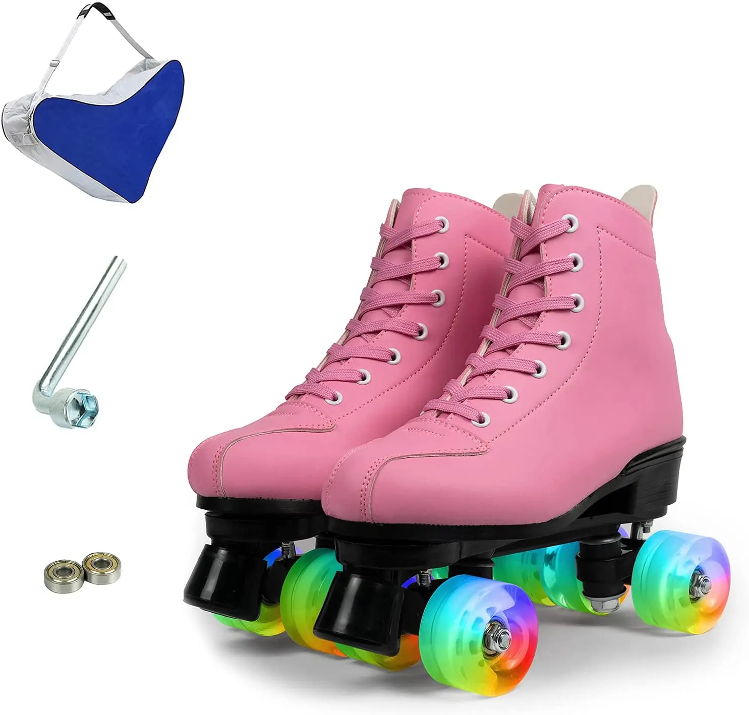 New style rose red shiny roller skates hot sale in 2021