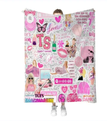 2024 popular singer Ttaylors Bedroom Sofa Party Decorations swift ERAS Tour Fleece and Warm Cozy Lightweight Throw Blankets