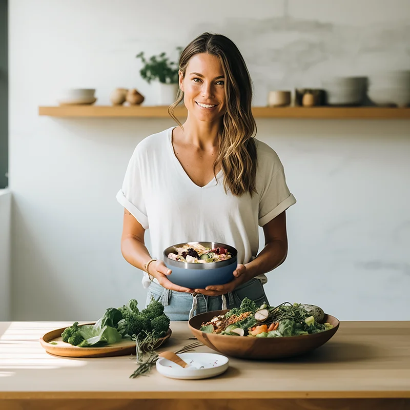 Hot Selling 304 Stainless Steel Insulated Salad Bowl with Magnet Colorful Kitchenware Includes Dressing Pot