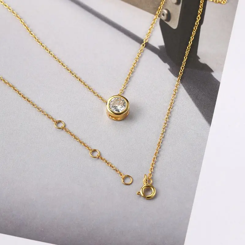 Statement Necklace Pendant for Women Collar S925 Silver Filled Choker Chain Pendant Jewelry Birthday Party Gifts