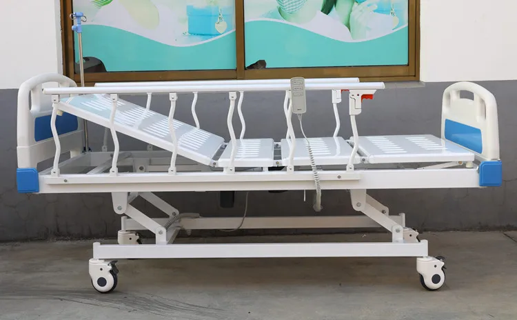 BT-AE015 Cheap 5 functions electric Hospital bed medical patient adjustable bed with rails IV pole mattress price