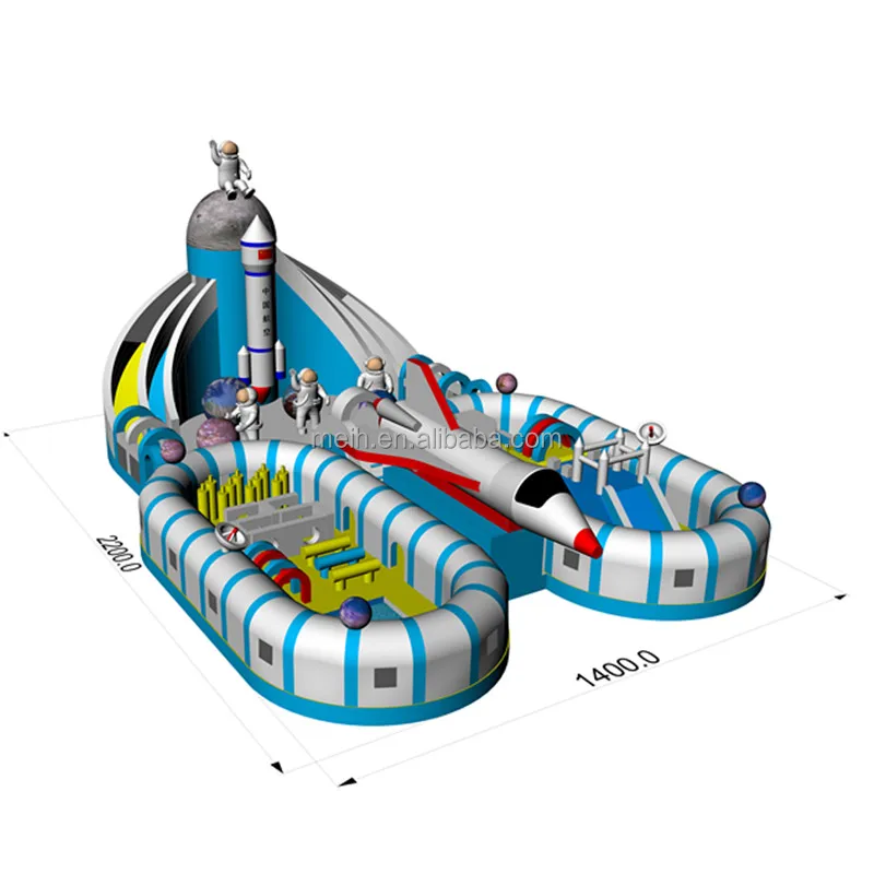 New design Inflatable air plane jumping bouncer castle spaceman theme fun city astronaut spaceflight amusement park for sale