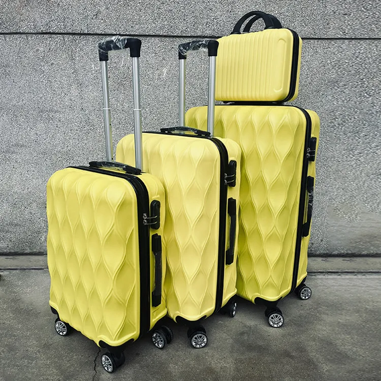 Lady Pink Prime Luggage 4 Piece Family Case Set Durable PC + ABS Suitcase With Spinner Wheels Shell Trolley Travel Bag For Women