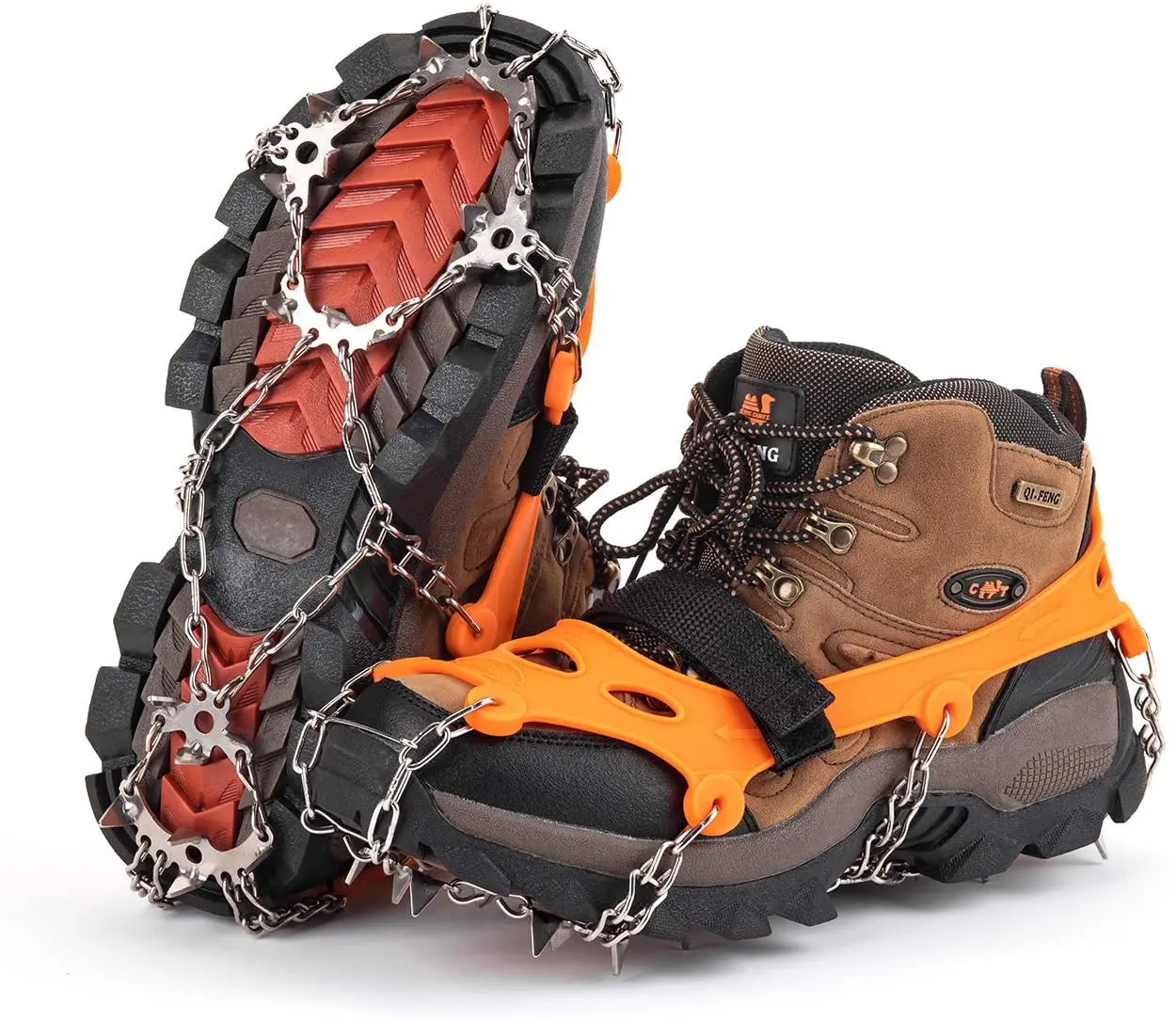 Anti Slip 19 Stainless Steel Spikes Ice Snow Grips Ice Cleats Crampons