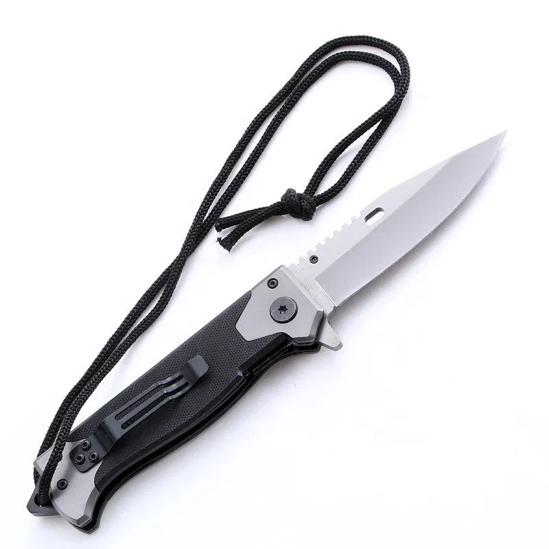 Titanium gray blade G10 handle multifunction stainless steel knifes outdoor knife folding pocket knife
