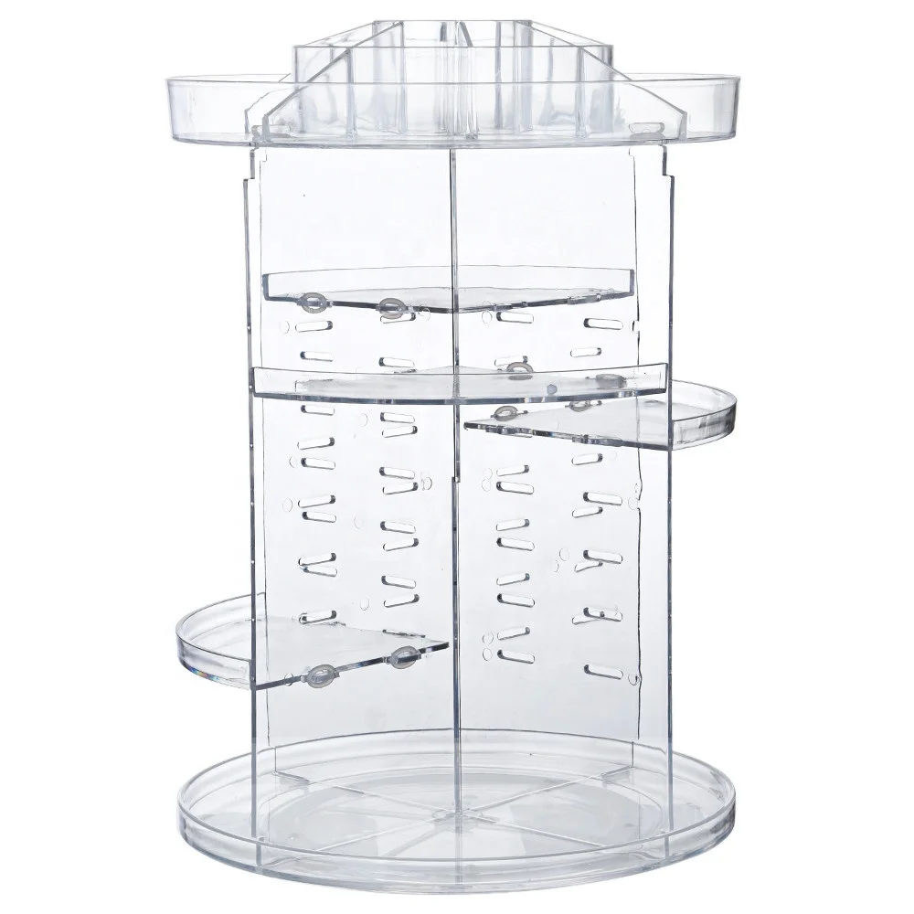 Factory Wholesale 360 Degree Rotating Clear Acrylic Spinning Makeup Organizers