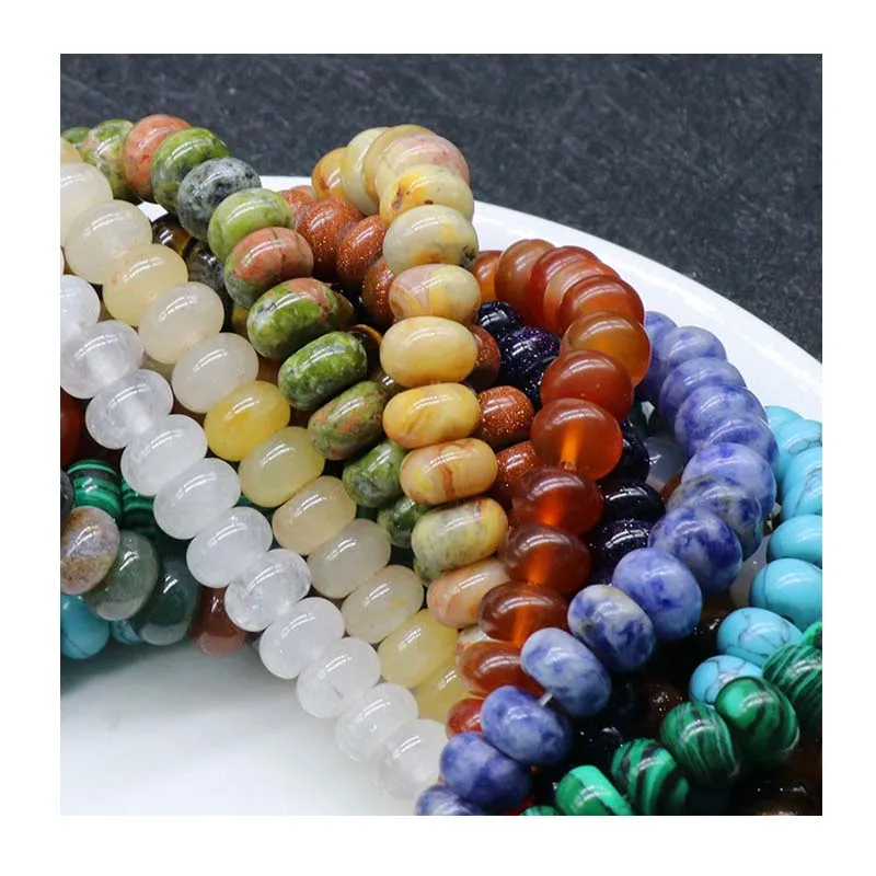 Wholesale Crystal Tiger Eye Red Agate  Separated diy Jewelry Loose Beads Stone Accessories   Abacus Beads