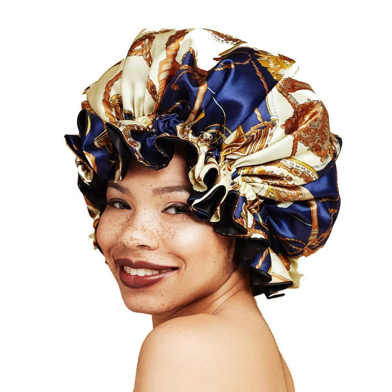  Luxury Double Layer Lace Bonnet Reversible Silk Adjustable Size Hair