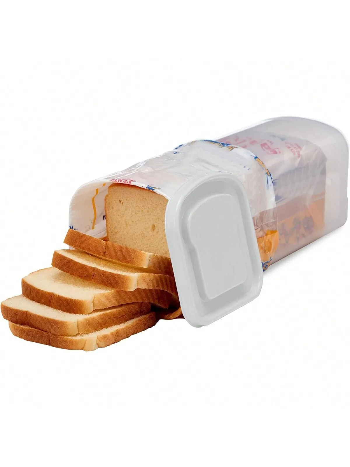 Beautiful Single-Layer Square Plastic Food Container Resealable Bread Toast Storage Dispenser Glossy Household Kitchen Item