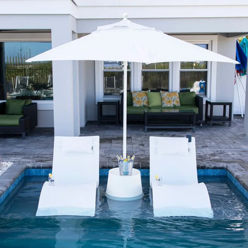 luxury fiberglass frp swimming pool lounger chair sun tanning pool island shelf tanning lounger