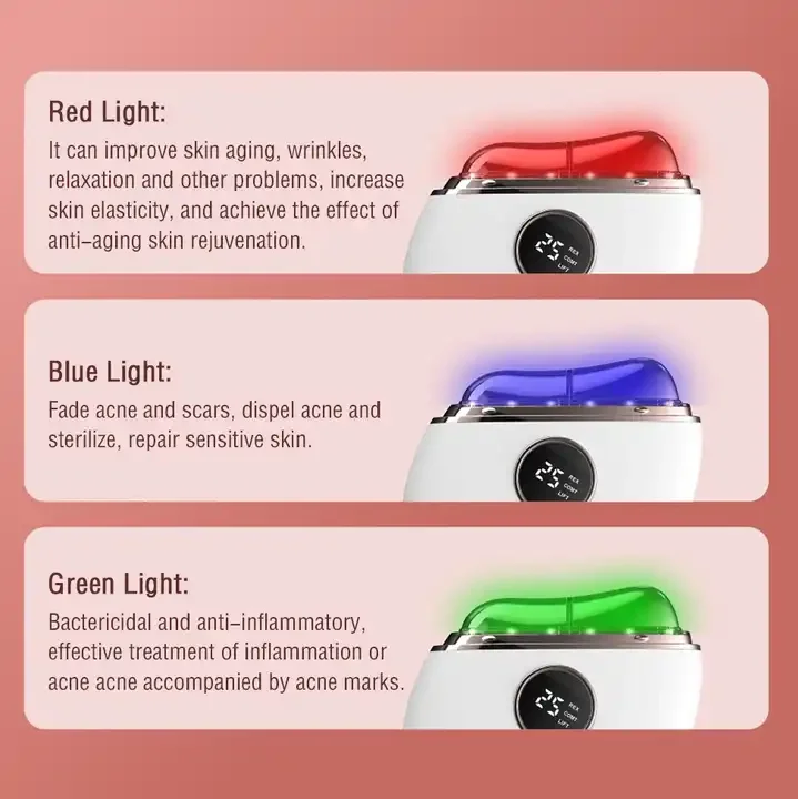 Electric Skin Care Products Led Bio Light Therapy Photon Beauty Device Heating Wrinkle Removal Micro Current Gua Sha Tool