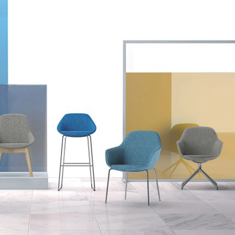 High quality fabric wooden leg modern office waiting room single visitors living room chairs