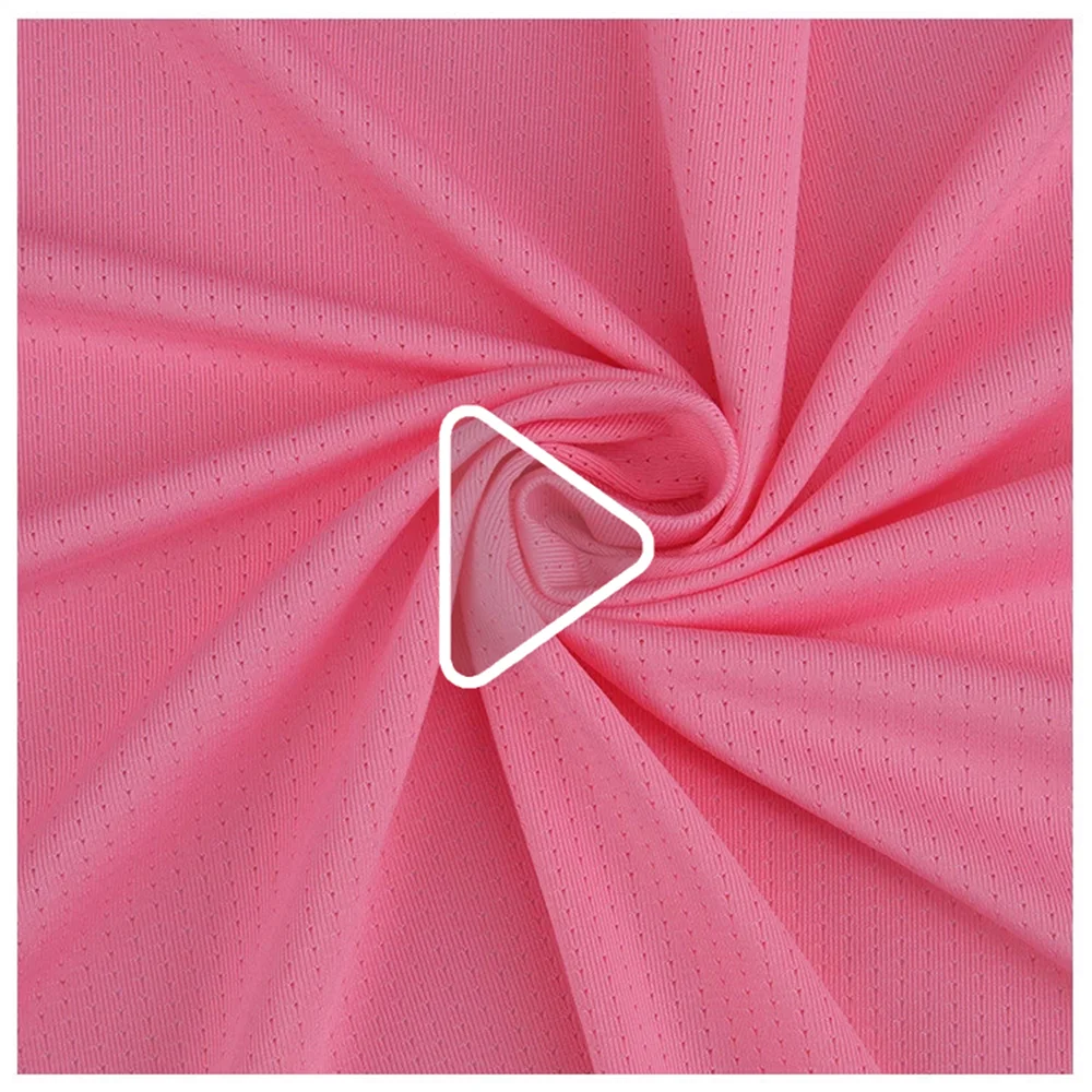 N012-4 China supplier T-shirt solid color knit poly spandex pinhole stretch  mesh fabric
