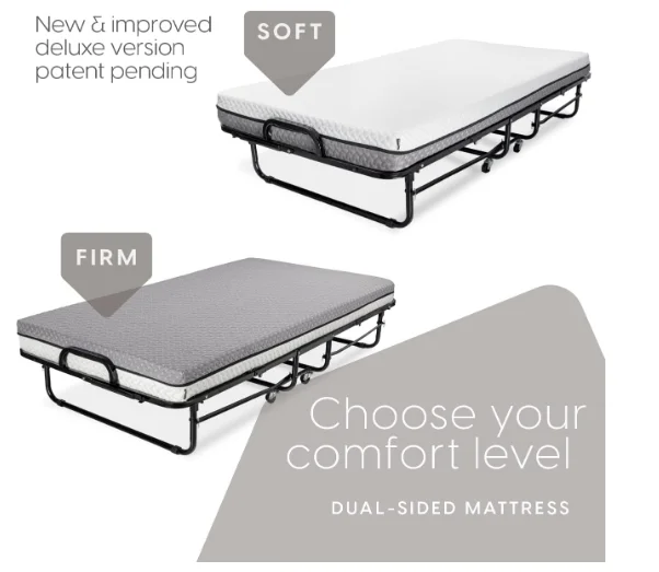 Factory wholesale Twin Portable home hotel outdoor top quality metal folding single bed frame with memory foam mattress