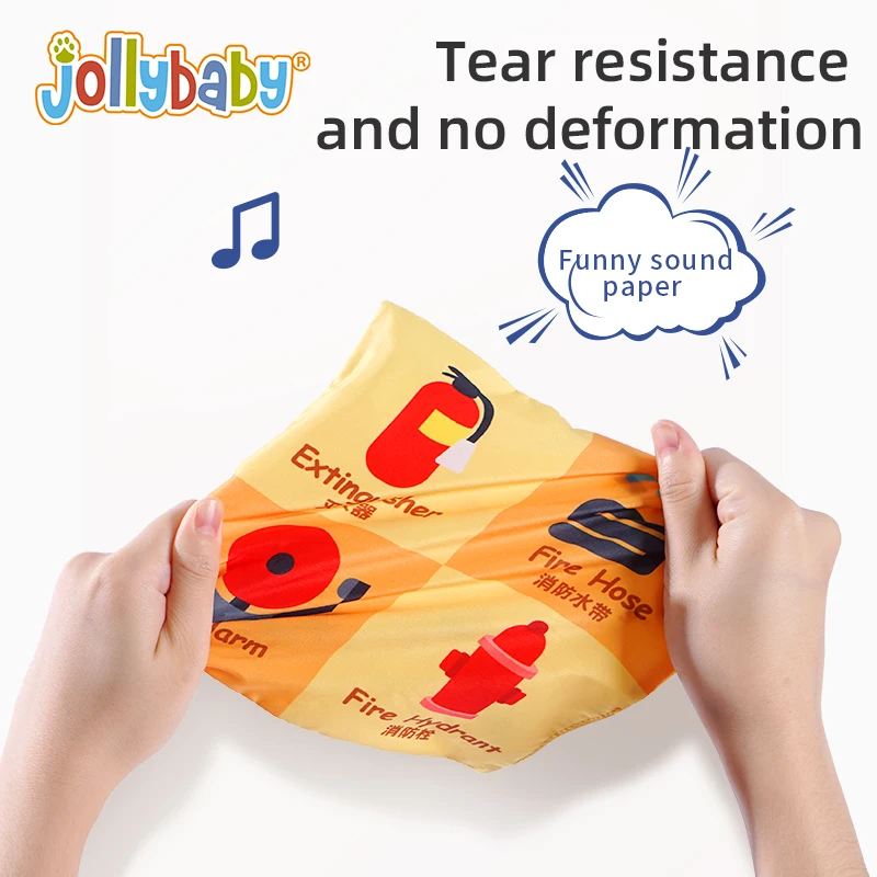 Jollybaby Custom Montessori Toys for Babies Soft Stuffed Crinkle Magic Tissue Box Play Scarves for Babies Sensory Tissue Toys