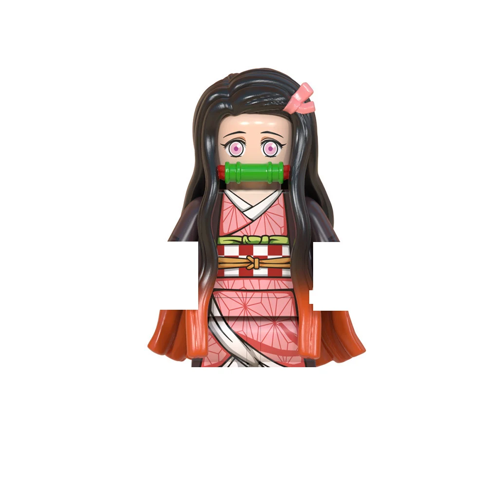 Promotional Gifts Cartoon Anime Demon Slayer Tanjirou Nezuko DIY Building Block Dolls Mini Action Figure Capsule Toys Wholesale