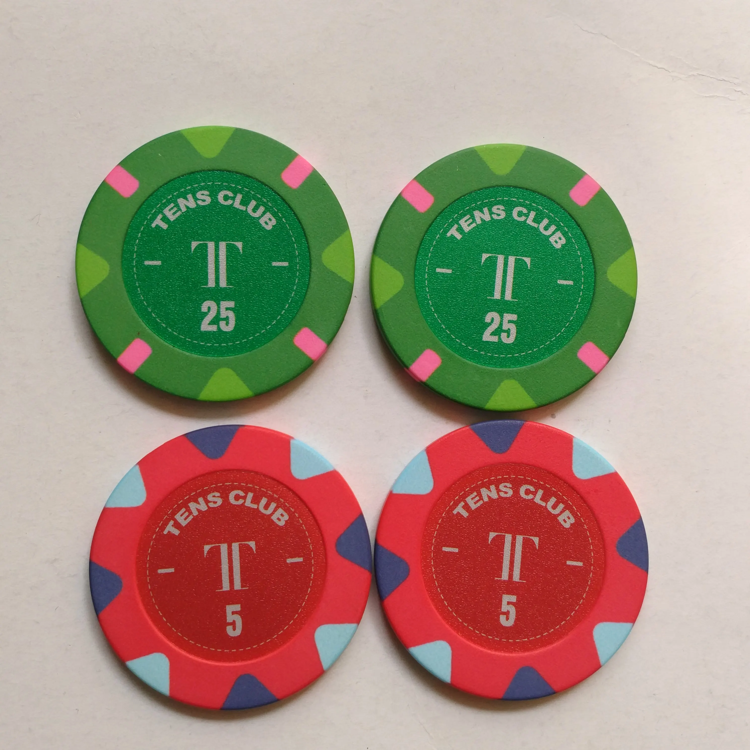 Sublimation hybrid  ceramic poker chip with 25.8MM sticker inlay