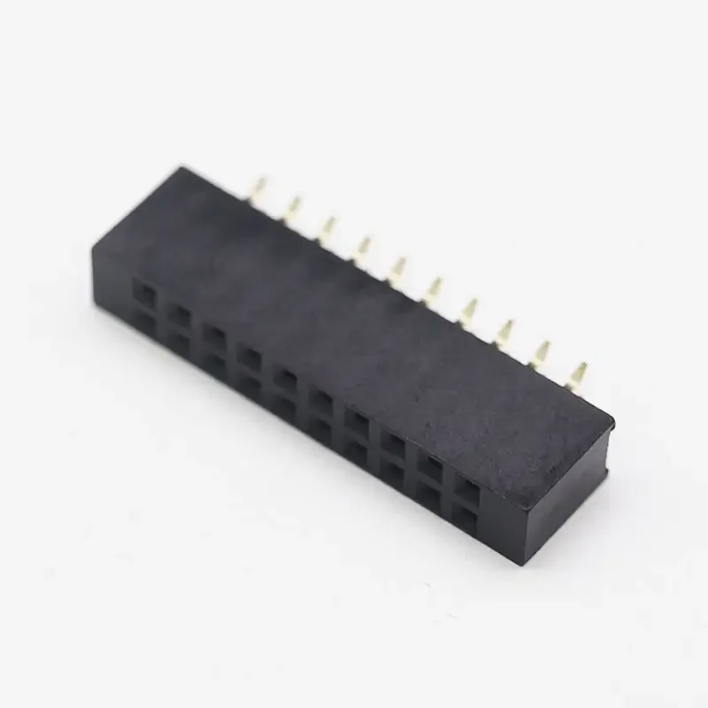 High quality connector 2.54Mm pitch board to board H1.0/1.5/2.0/2.5 dual row right angle 2.54mm female header connector