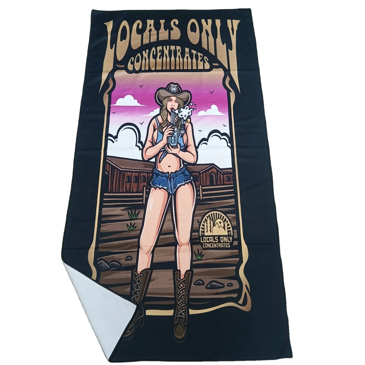 Promotional towel microfiber terry craftsmanship lightweight and low-priced beach towel sand free material all customized