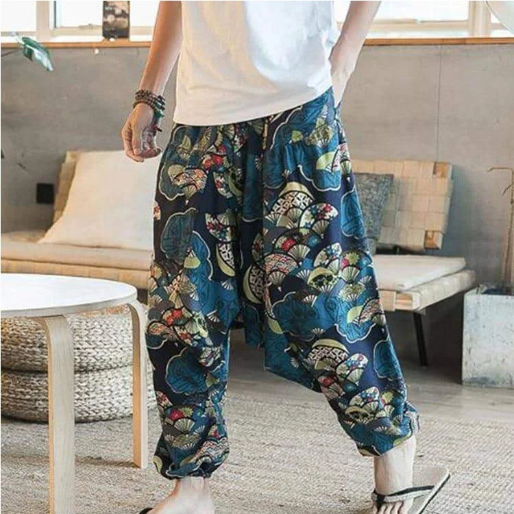 Wholesale good price new fashion custom printing elastic waist boho sweatpants harem pants for men